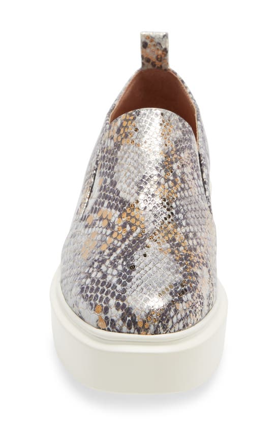 Linea Paolo Kai Platform Sneaker In Off White Snake Print Leather