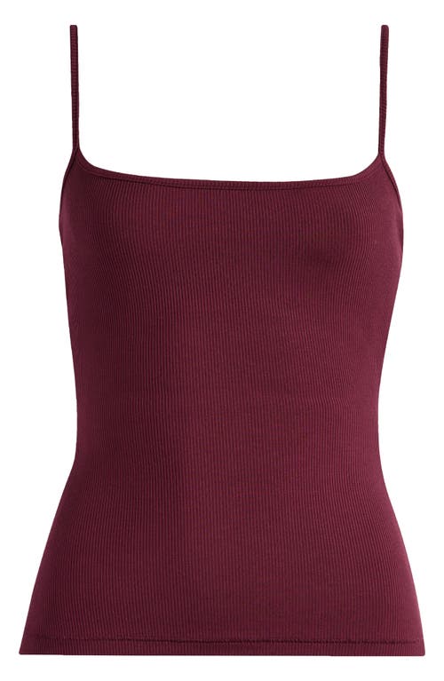 Shop Skims Soft Lounge Rib Cami In Bordeaux