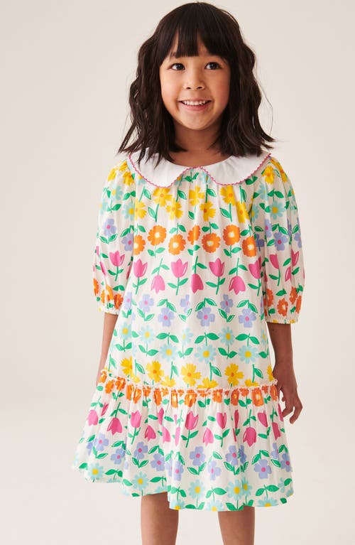 Little Bird Kids' Floral Cotton Dress In Cream Multi