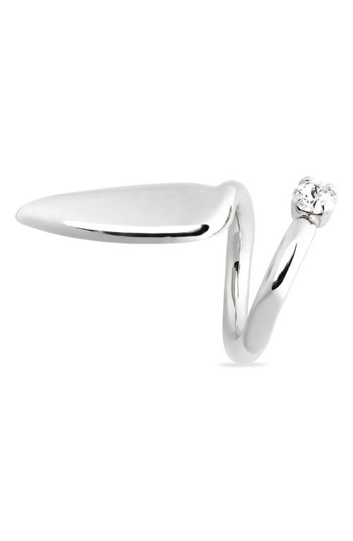 Shop Justine Clenquet Luce Nail Ring In Crystal