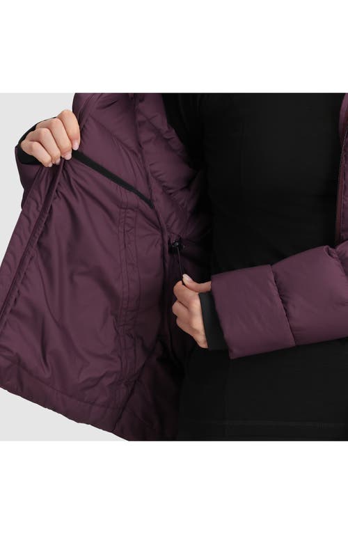 Shop Outdoor Research Coldfront Hooded 700 Fill Power Down Puffer Jacket In Amethyst