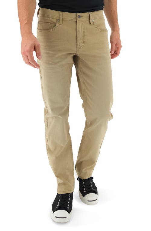 Slim Straight Leg Jeans in Med Beige/Khaki