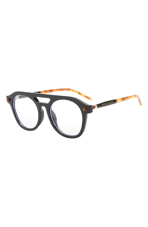 Fifth & Ninth Dylan 50mm Square Blue Light Blocking Glasses In Black/torte
