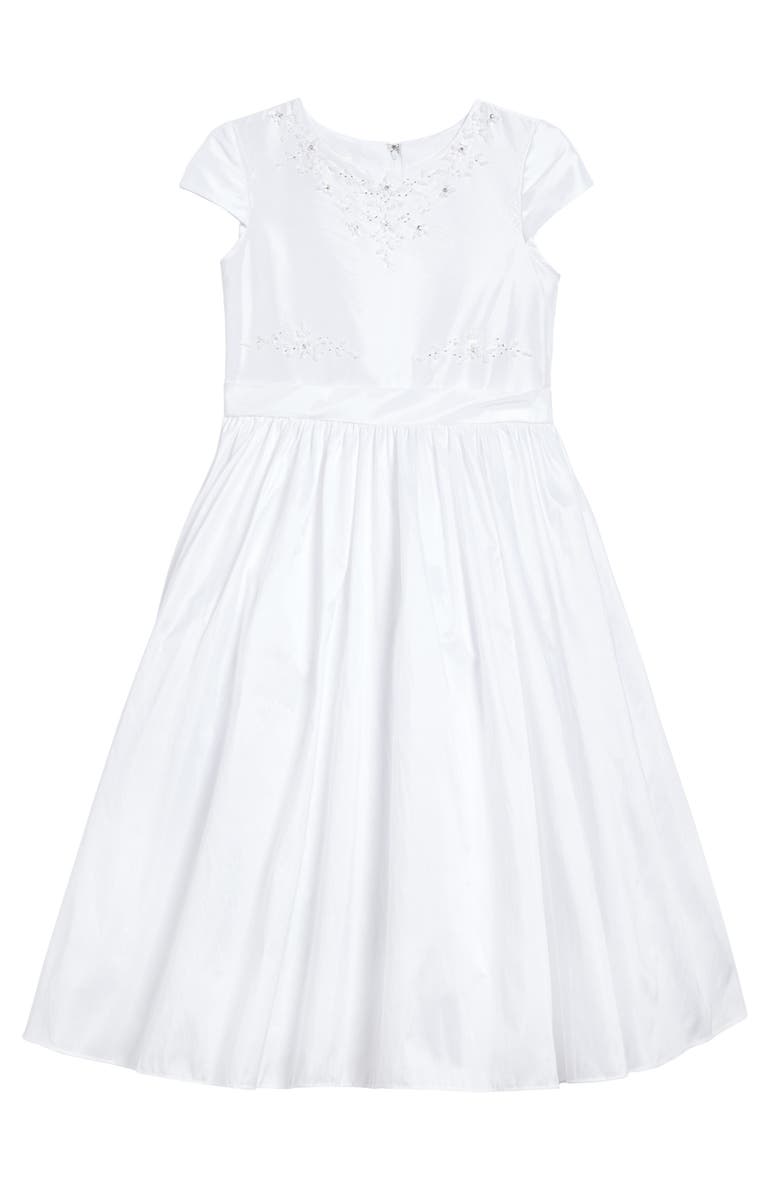 Lauren Marie Beaded Taffeta First Communion Dress (Little Girls & Big ...