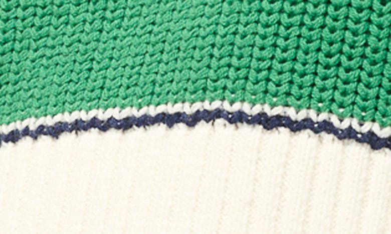 Shop Staud Stripe Crop Cotton Blend Sweater In Bungalow Stripe