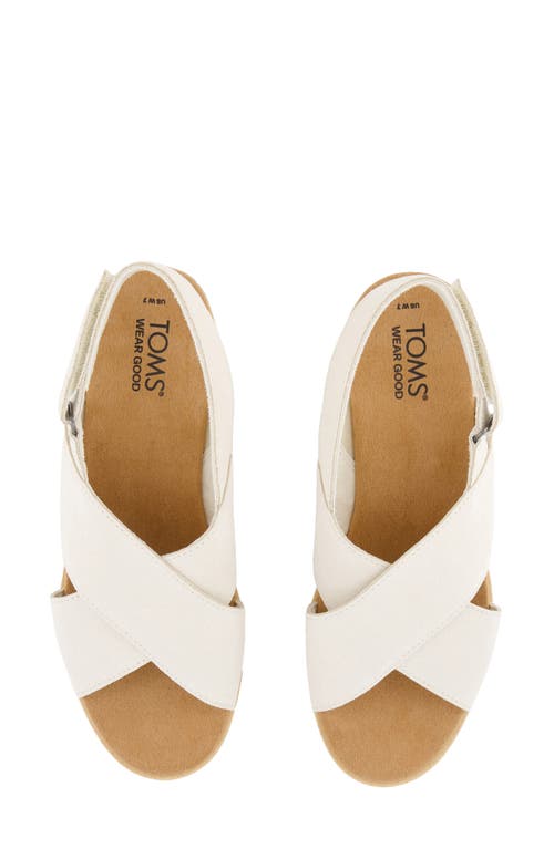 Shop Toms Diana Crossover Platform Wedge Sandal In Light Sand Suede