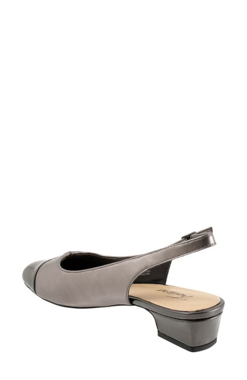 Trotters Dea Cap Toe Slingback Pump In Pewter