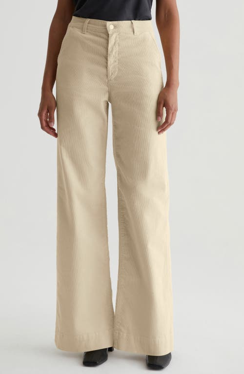 Shop Ag Deven Tailored High Waist Wide Leg Corduroy Pants In Opal Stone