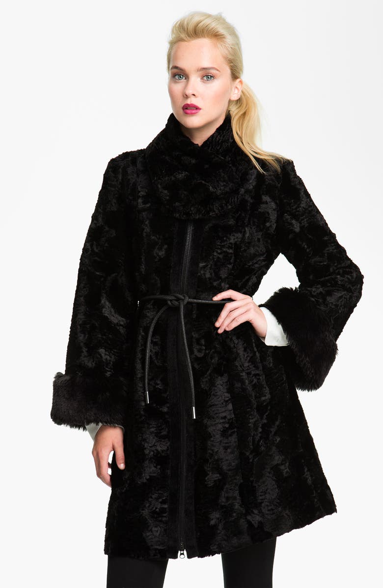 Laundry by Shelli Segal Faux Fur Coat with Scarf | Nordstrom