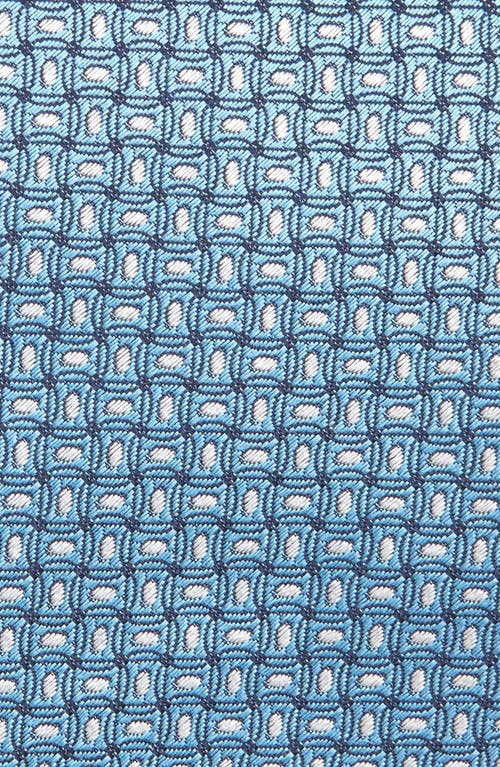 Shop Canali Geometric Silk Tie In Blue