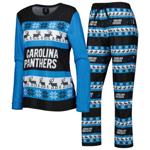 Youth Heathered Gray Carolina Panthers Long Sleeve T-Shirt & Pants Sleep Set