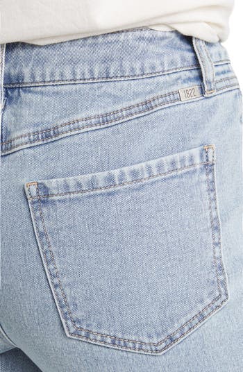1822 Denim High Waist Slit Hem Flare Jeans in Lena at Nordstrom, Size 30