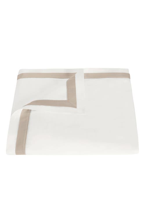Matouk Ambrose 600 Thread Count Cotton Sateen Duvet Cover In Bone/khaki