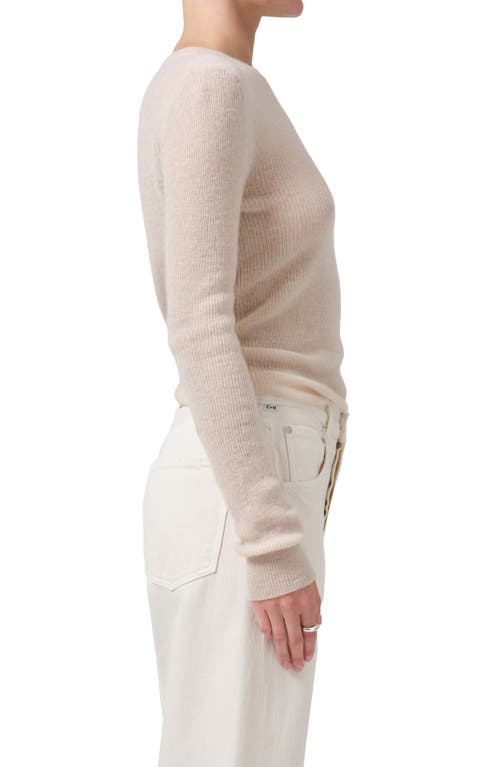 Shop Citizens Of Humanity Alessia Wool & Cashmere Blend Rib Top In Cream