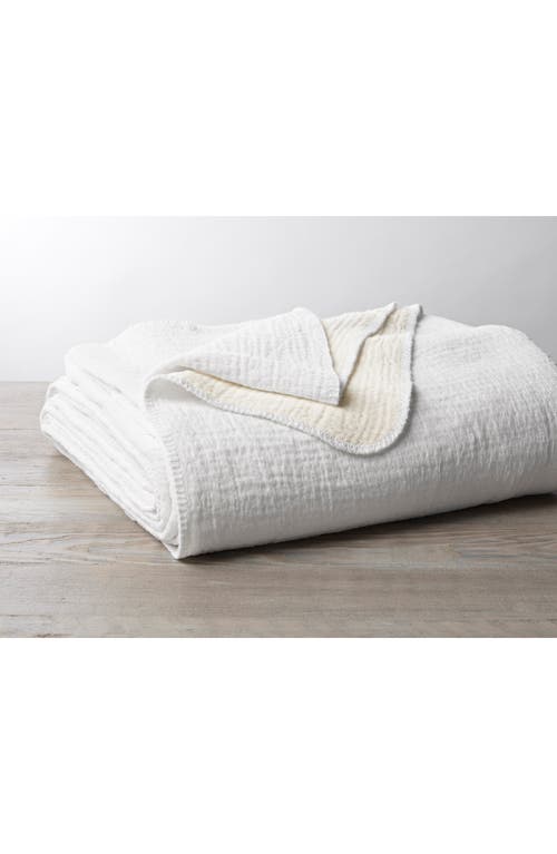 Coyuchi Cozy Organic Cotton Blanket in Alpine White at Nordstrom