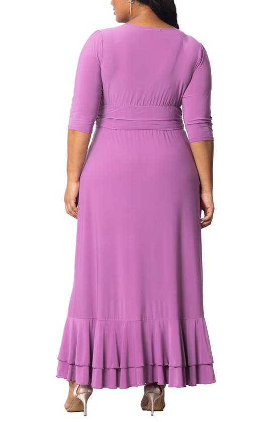 Shop Kiyonna Veronica Ruffled High-low Evening Gown In Lilac