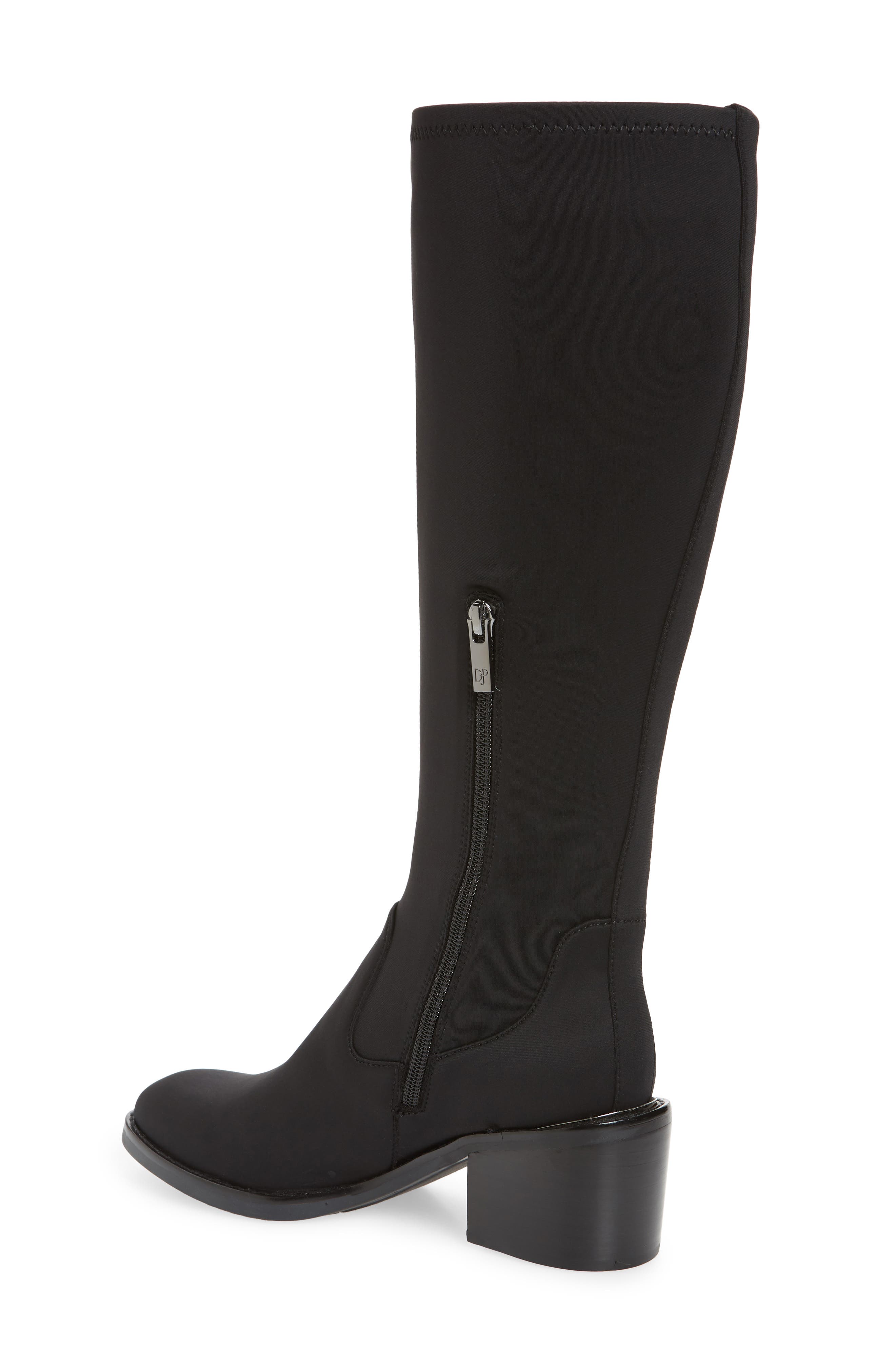 knee high block heel boot