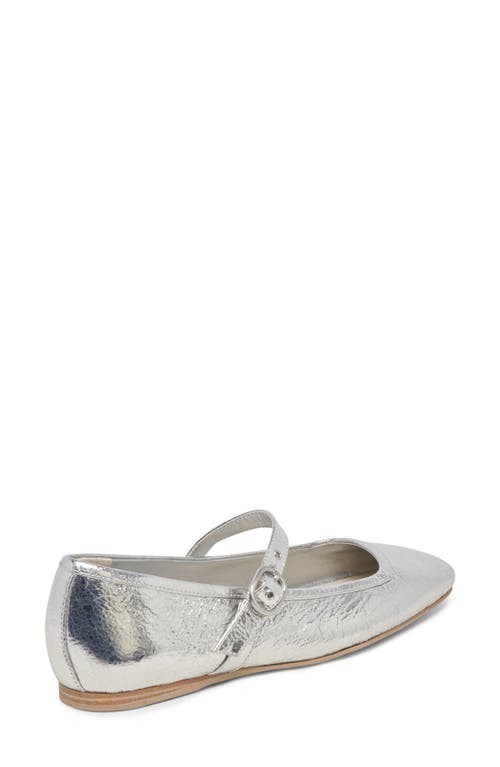 Shop Dolce Vita Rodni Mary Jane Flat In Silver Distressed Leather