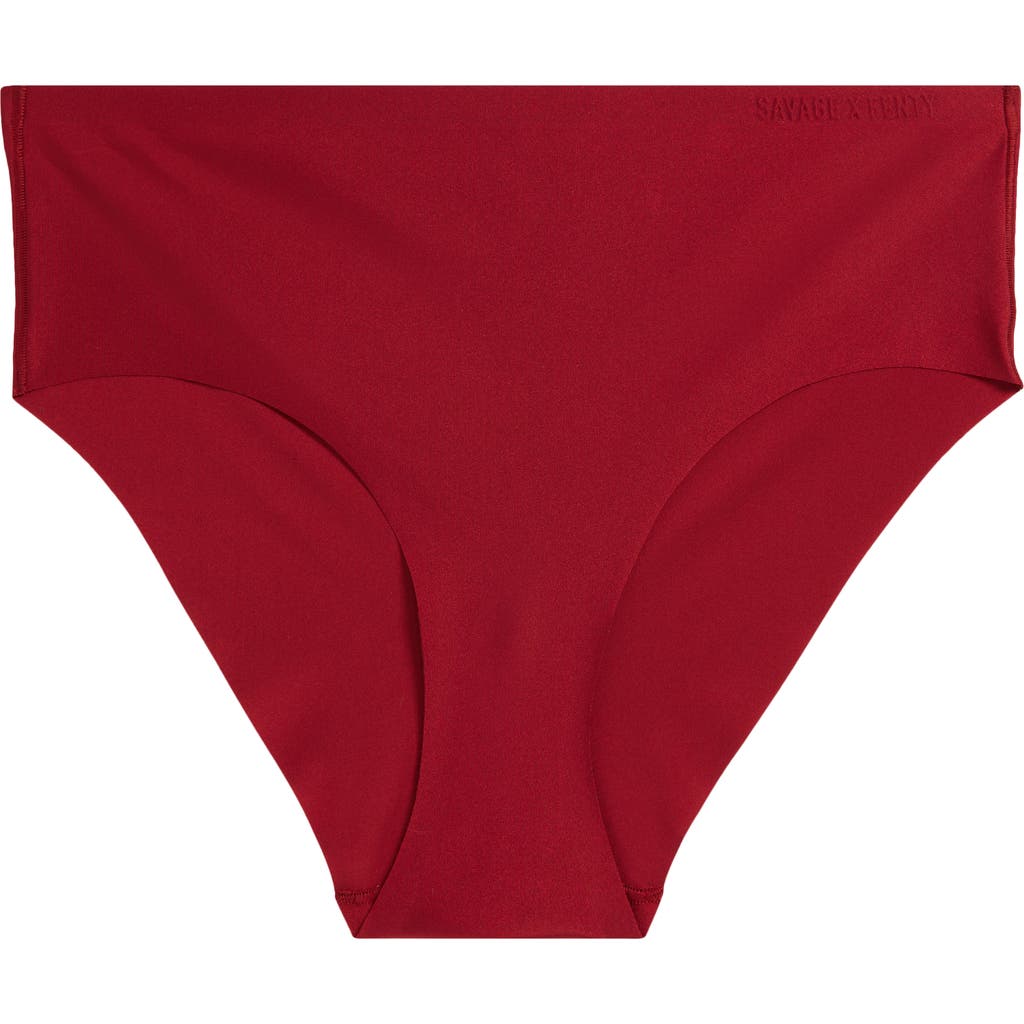 Savage X Fenty Microfiber No-show Hipster Briefs In Red Cognac