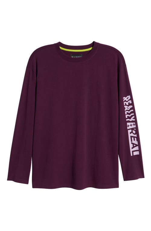 BP. + Wildfang Graphic Organic Cotton Long Sleeve Tee in Purple Really Real