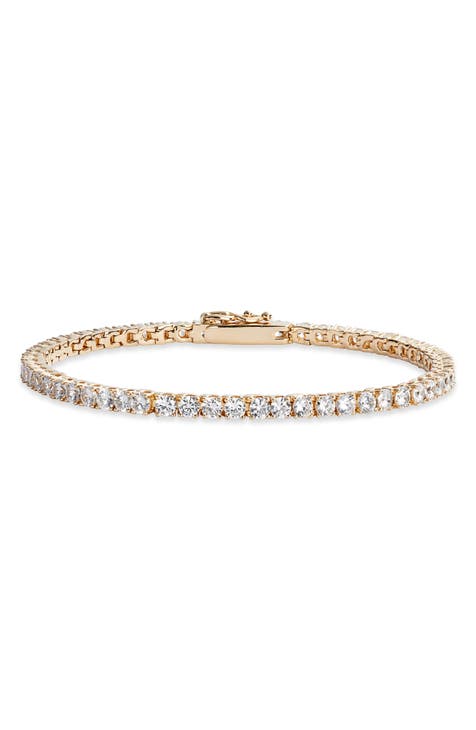 Tennis Bracelets For Women White Gold Plated Diamond Cubic Zirconia Bracelet  Girls Dainty Adjustable Bracelet Jewelry