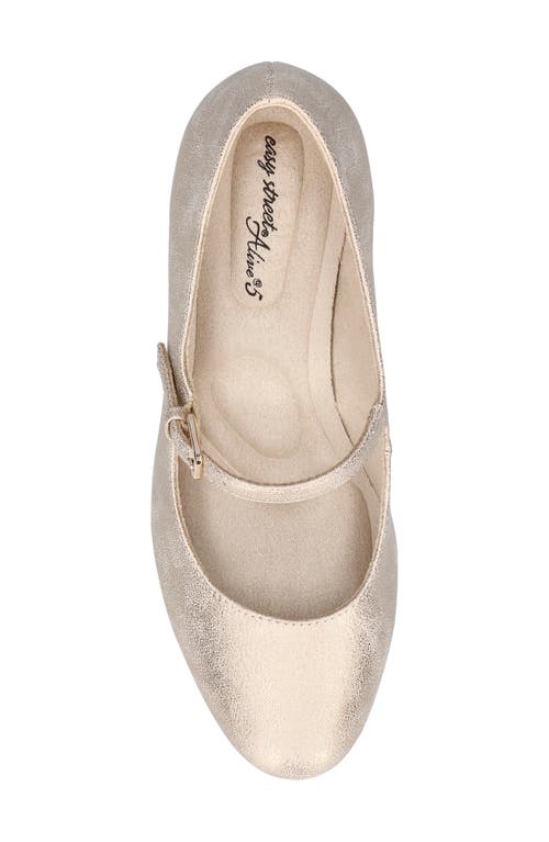 Easy Street Zest Womens Adjustable Manmade Mary Jane Heels In Soft Gold