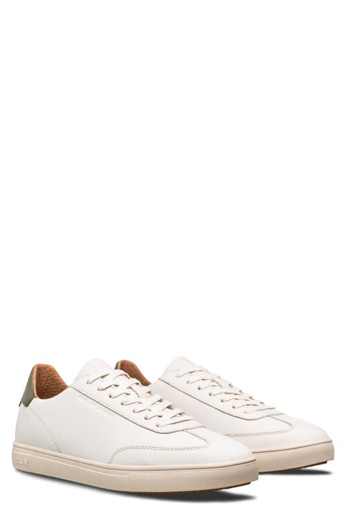 CLAE Deane Sneaker in Off-White Leather Olive