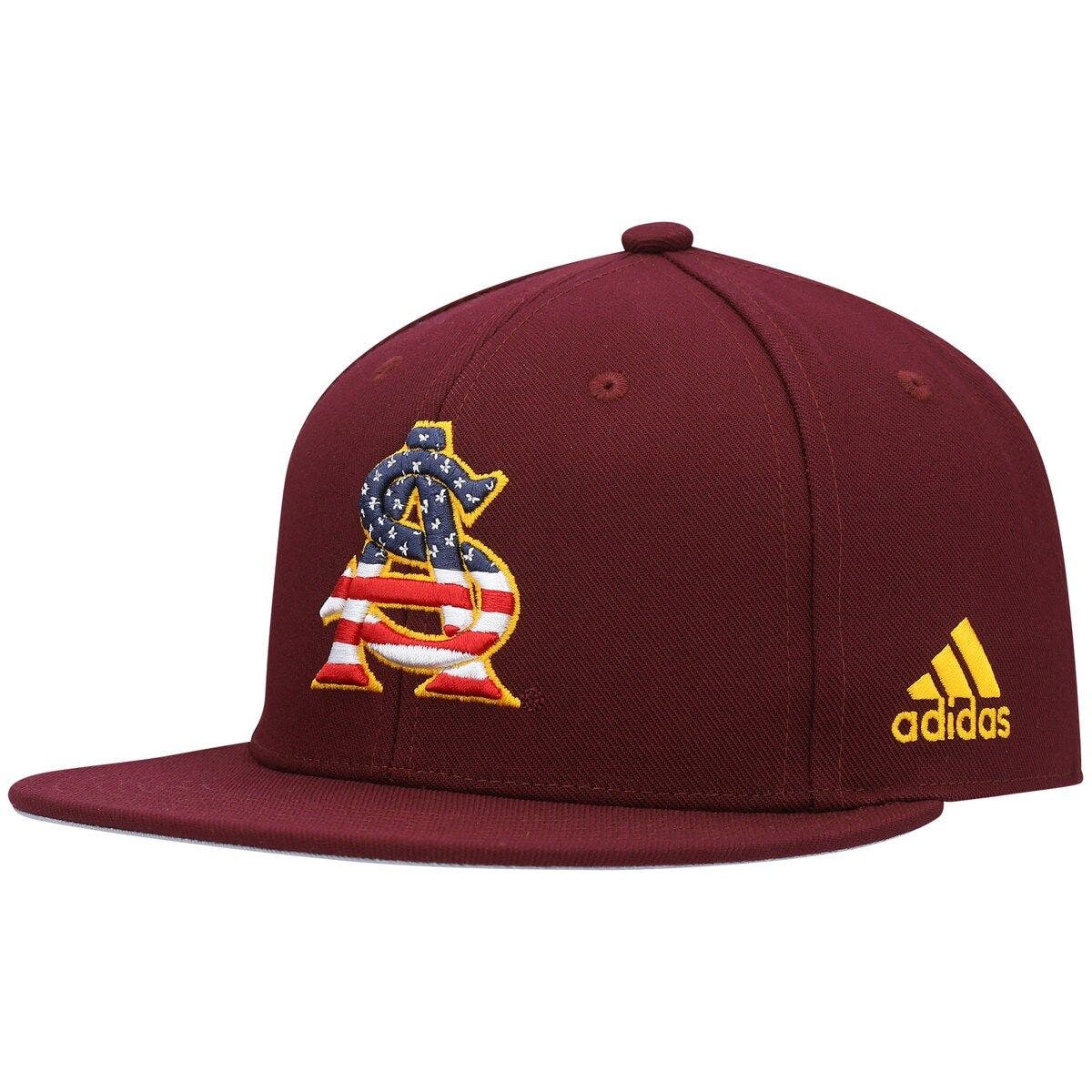 NCAA Arizona State Sun Devils Mens Adjustable Hat Relaxed Fit Team Icon Maroon 