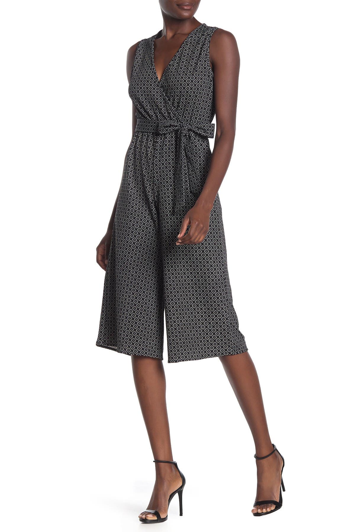 belted culotte jumpsuit