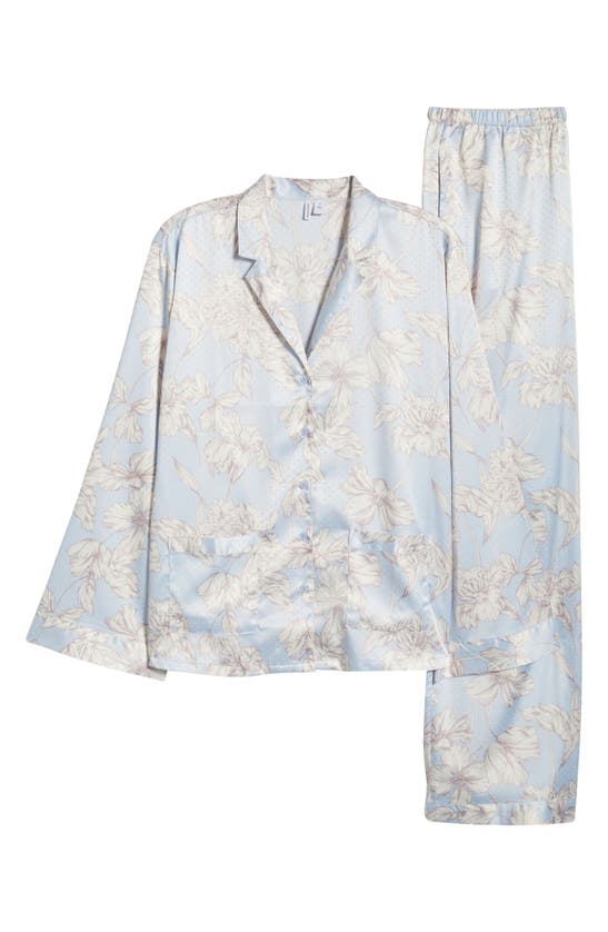 Shop Nordstrom Dobby Satin Pajamas In Blue Feather Henriette Floral