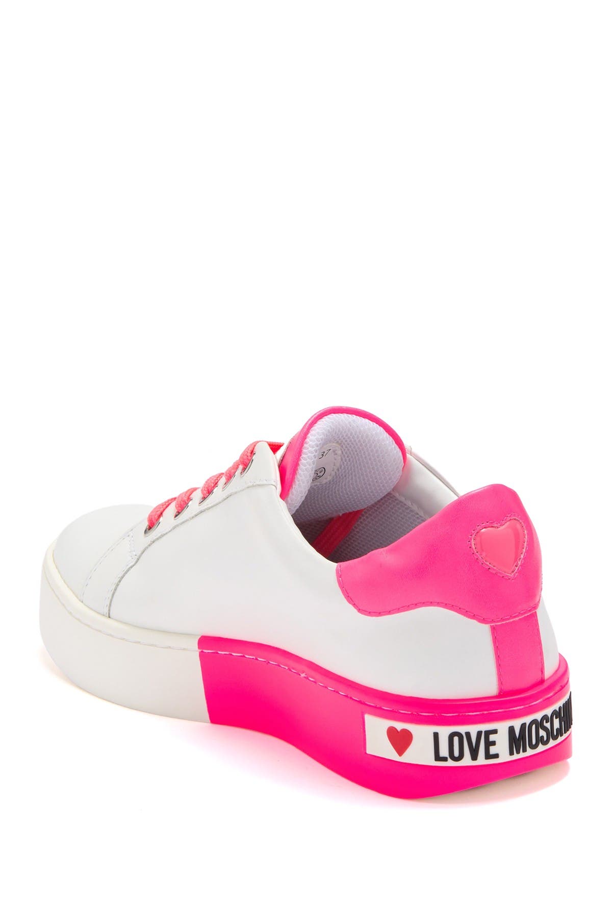 LOVE Moschino | Heart Print Two Tone Leather Sneaker | Nordstrom Rack