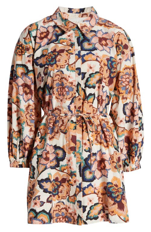 CLEOBELLA CLEOBELLA ELISHA FLORAL LONG SLEEVE ORGANIC COTTON POPLIN SHIRTDRESS 