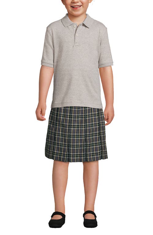 Lands' End School Uniform Kids Short Sleeve Interlock Polo Shirt In Gray