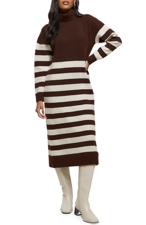 Tilly Stripe Long Sleeve Sweater Dress