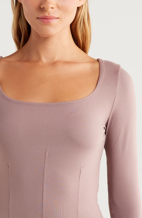 Shop Zella Contour Seam Knit Top In Purple Moon