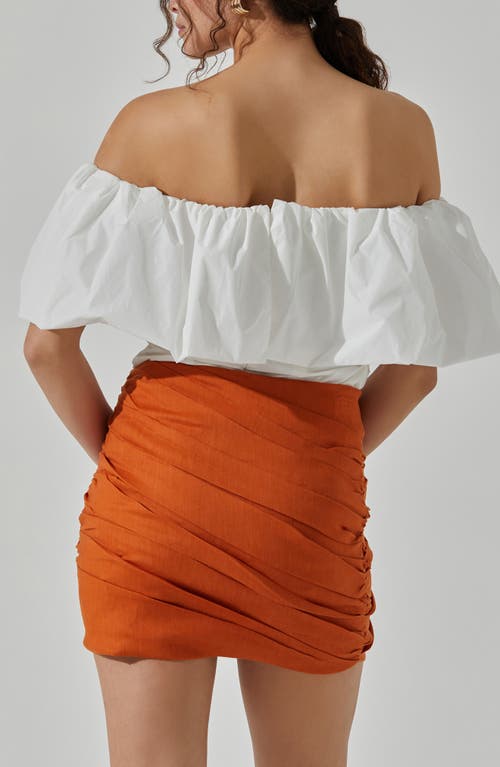 Shop Astr The Label Ruffle Off The Shoulder Top In White