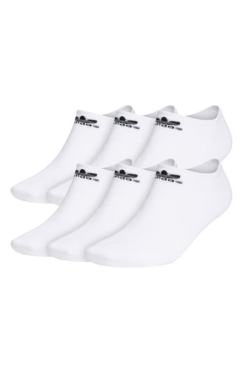 Trefoil 6-Pack No-Show Socks in White