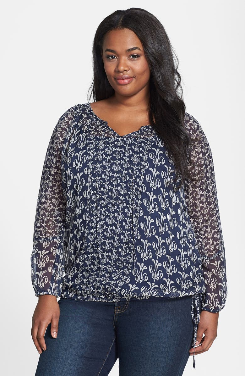 Lucky Brand 'Calimesa' Mixed Print Blouse (Plus Size) | Nordstrom