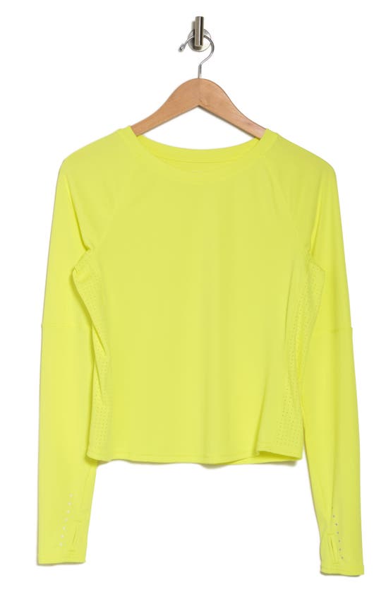 Layer 8 Stronger Long Sleeve Performance T-shirt In Sunny Lime