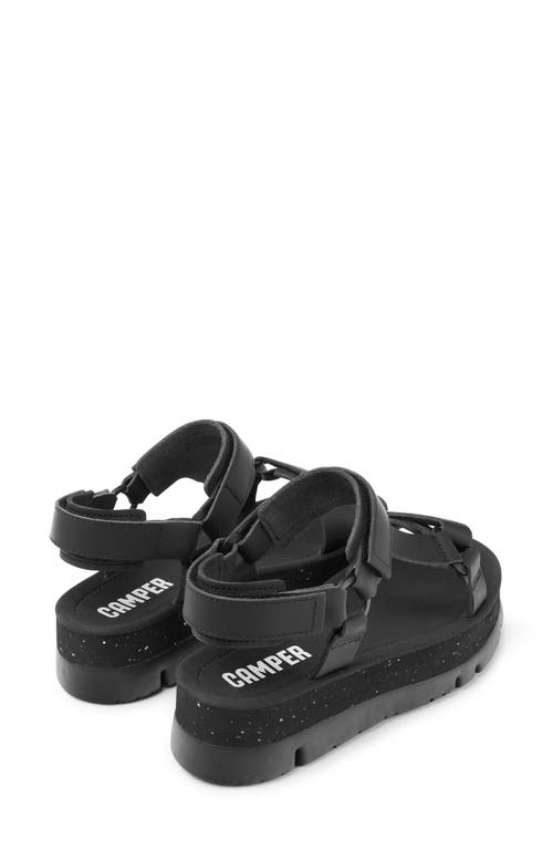 Camper Oruga Up Platform Sport Sandal In Black/black