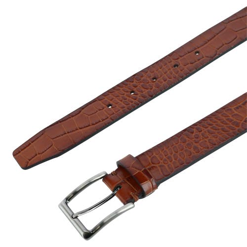 Shop Trafalgar Matisse 35mm Mock Croc Leather Belt In Tan