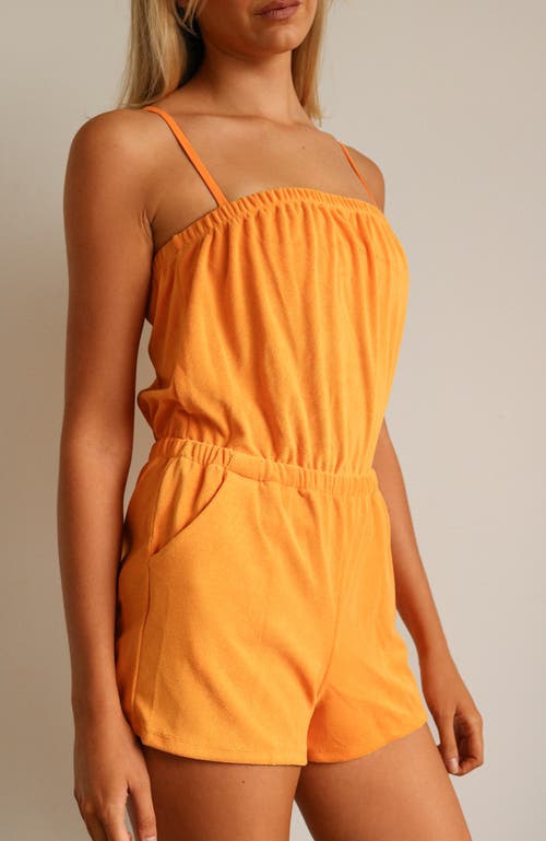 Shop Dippin Daisys Napa Bandeau Style Romper In Kumquat Terry