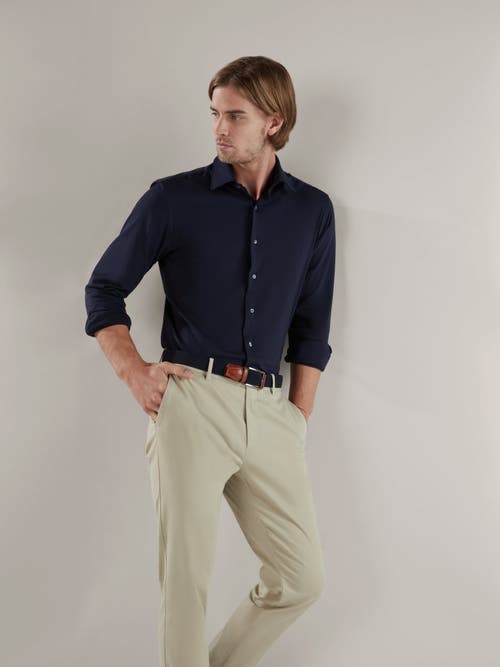 Shop Robert Talbott Pearce Stretch Knit Shirt In Navy