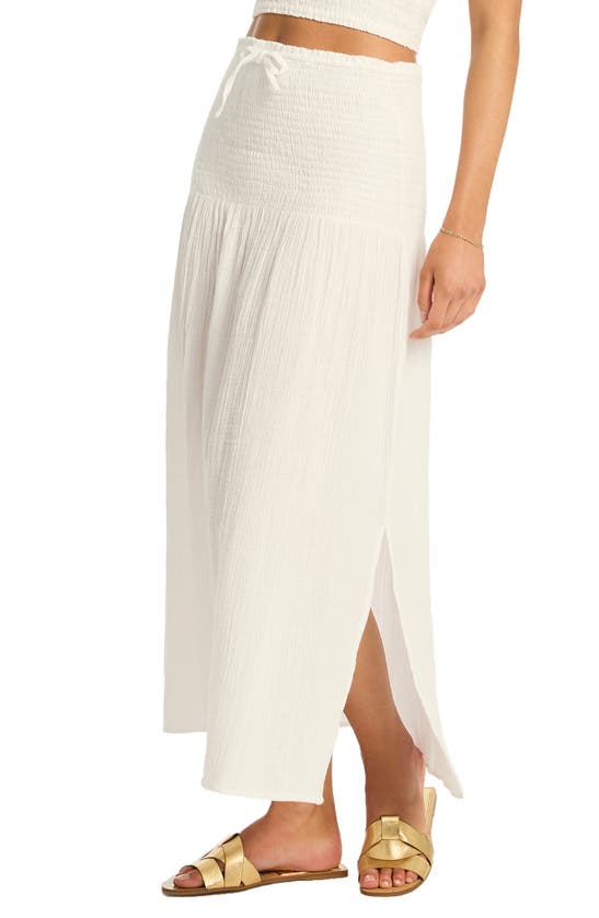 Shop Sea Level Sunset Beach Cotton Gauze Cover-up Skirt In White