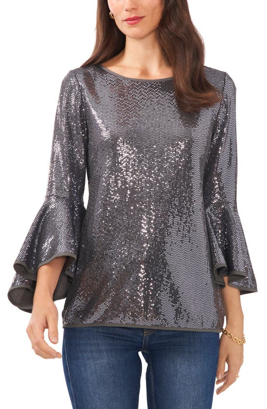 VINCE CAMUTO SEQUIN BELL SLEEVE TOP