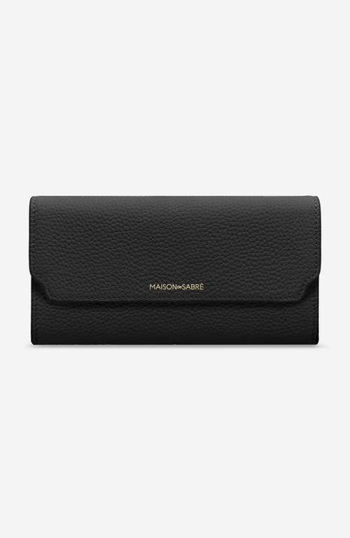 Maison De Sabre Maison De Sabré Long Leather Flap Wallet In Pomegranate Caviar