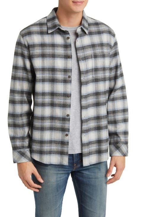Forrest Plaid Cotton Flannel Button-Up Shirt