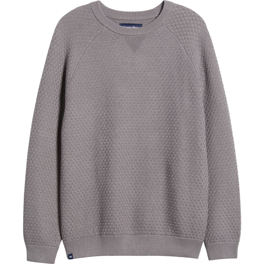 Mizzen + Main Mizzen+main Hillcrest Crewneck Sweater In Nickel Solid