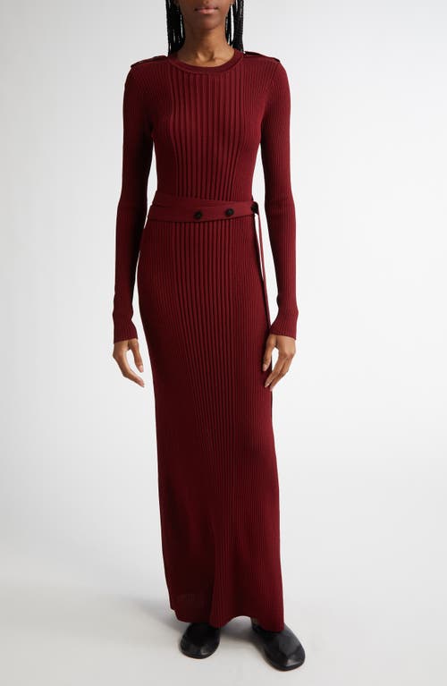 Shop Proenza Schouler Lauryn Long Sleeve Rib Sweater Dress In Dark Red