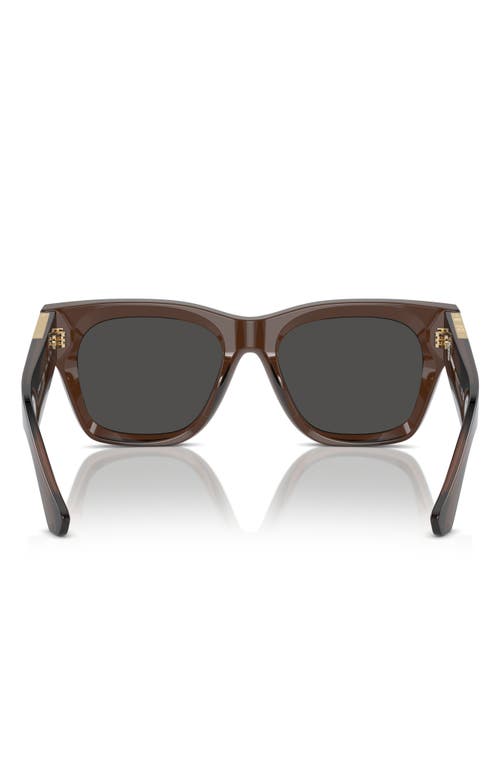 Shop Burberry Elevated Check 52mm Square Sunglasses In Brown